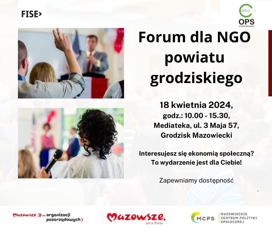 Read more about the article II Forum dla NGO Powiatu Grodziskiego – Zapraszamy do udziału!